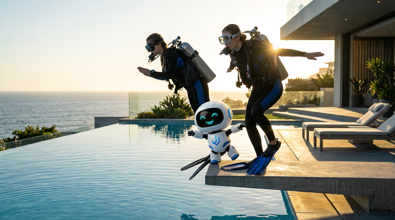 Cinematic Robot Lifestyle Diving