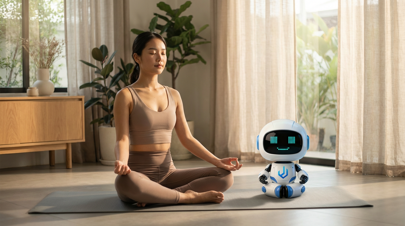 Cinematic Robot Lifestyle Yoga